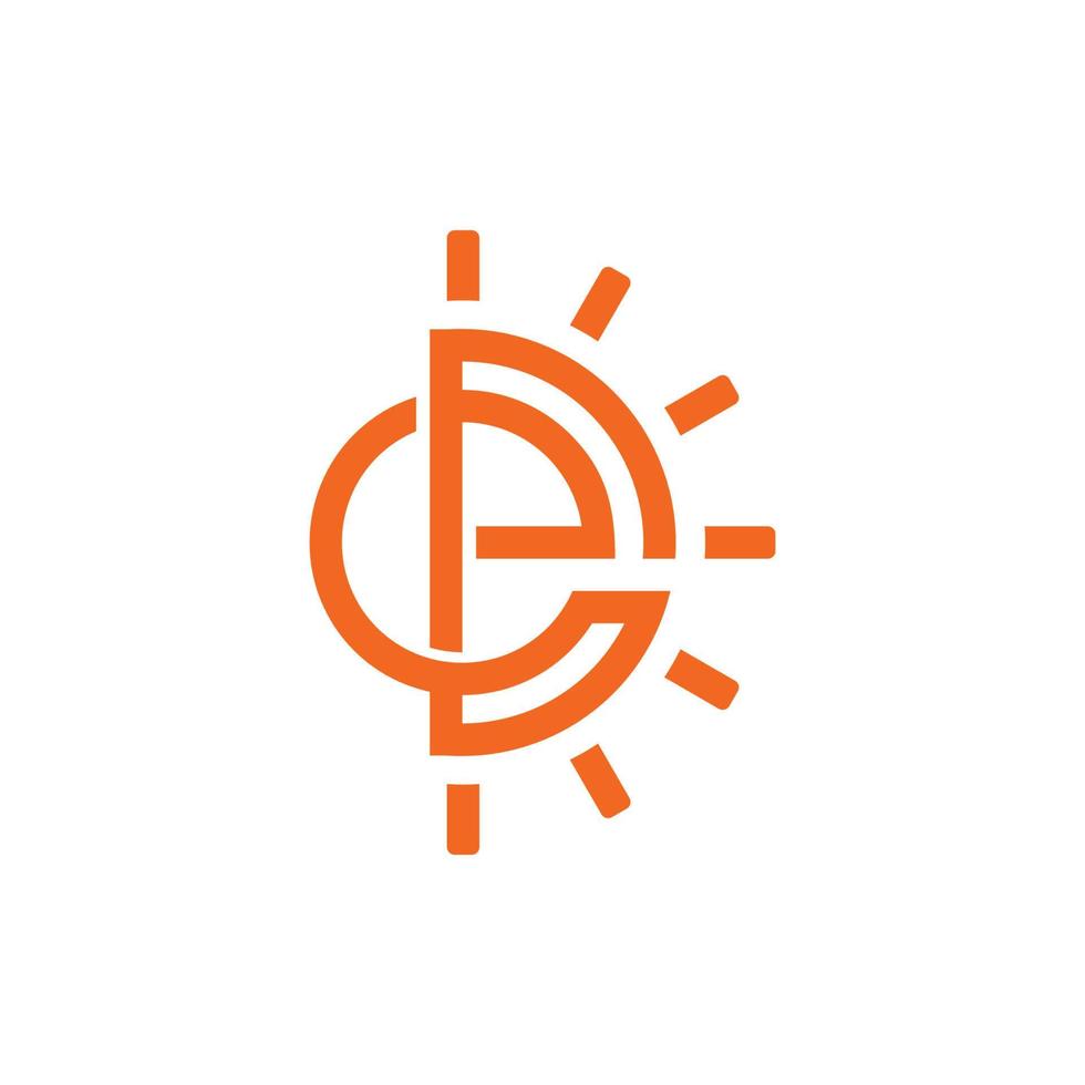 bokstaven gd shine sun design symbol logotyp vektor