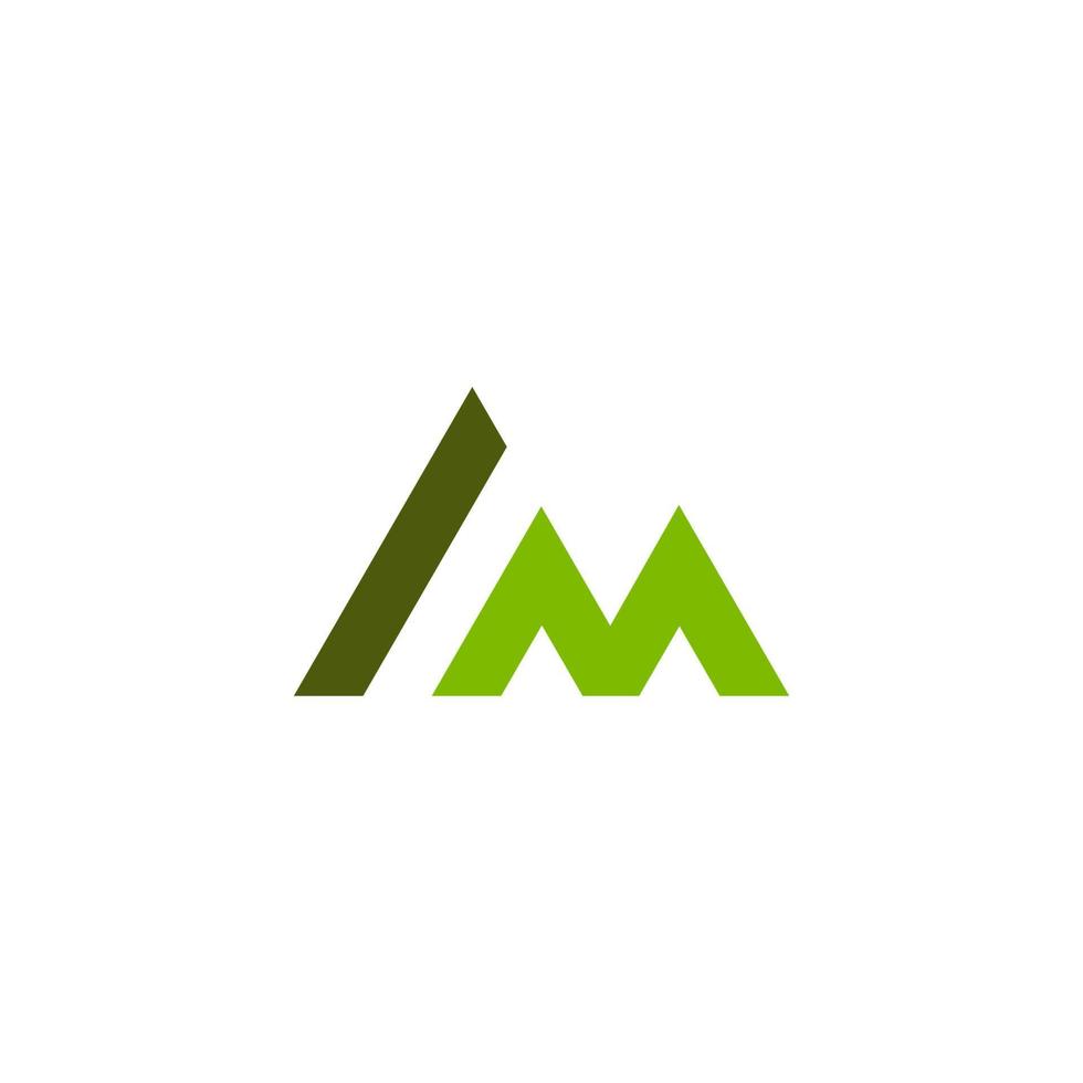 bokstaven m gradient berg triangel geometrisk logotyp vektor