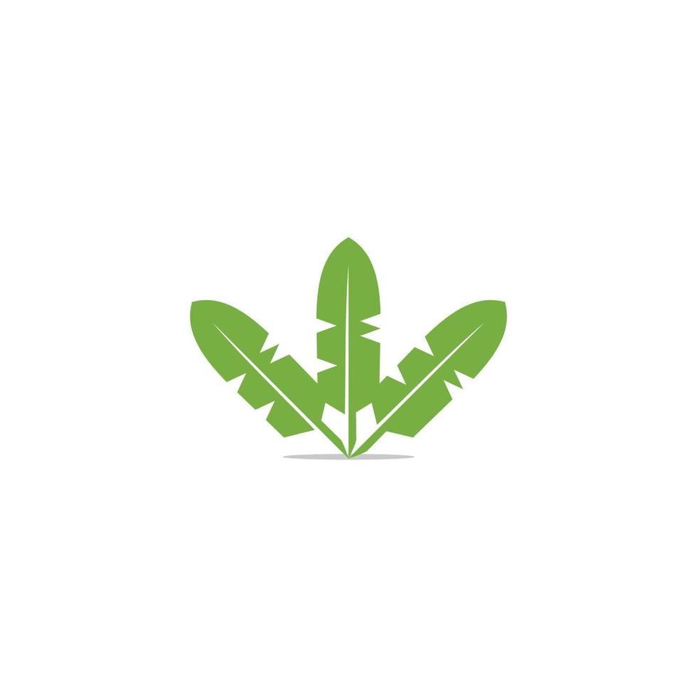 tre tropiska gröna blad symbol logotyp vektor