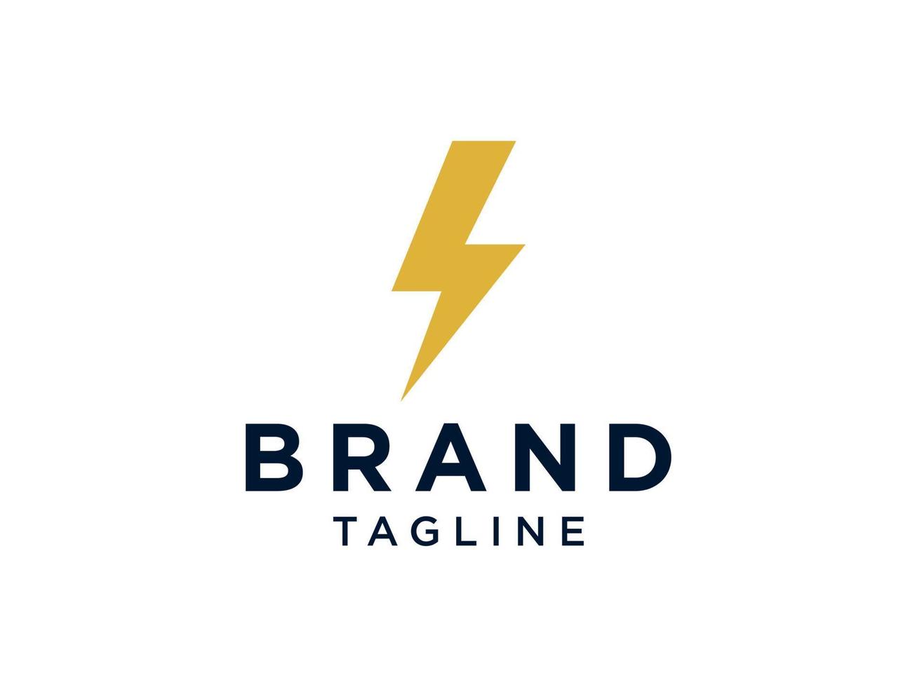 flash bokstäver med gul åska bult ikonen isolerad på vit bakgrund. användbar för logotyper för företag, teknik och el. platt vektor logotyp designmall element.