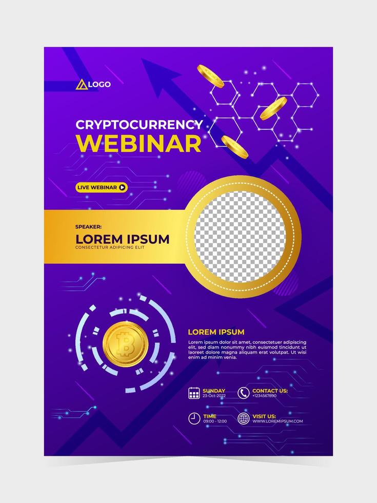 Kryptowährungs-Webinar-Poster vektor