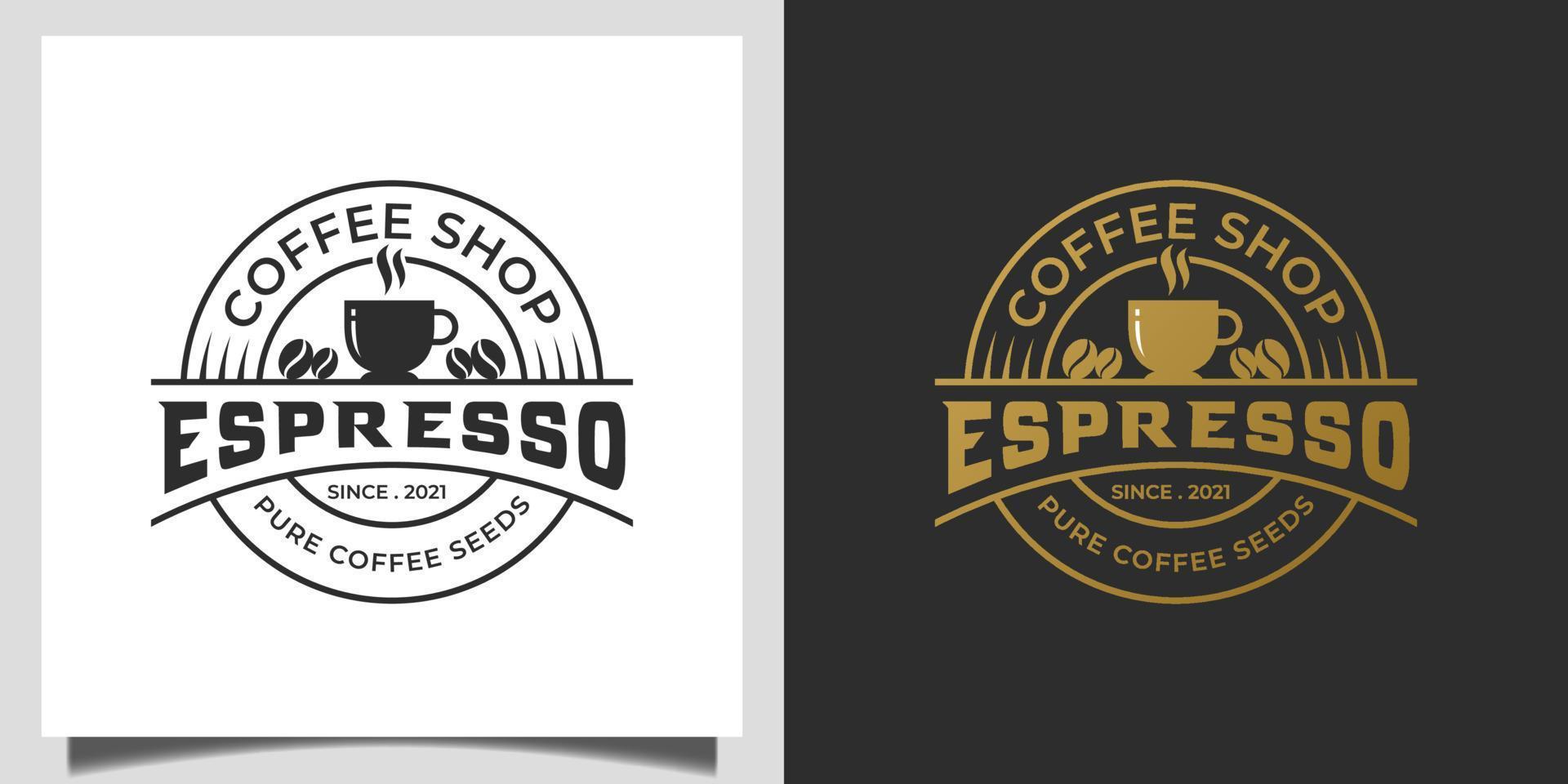 Vintage-Retro-Logos und klassisches Café-Emblem-Design vektor