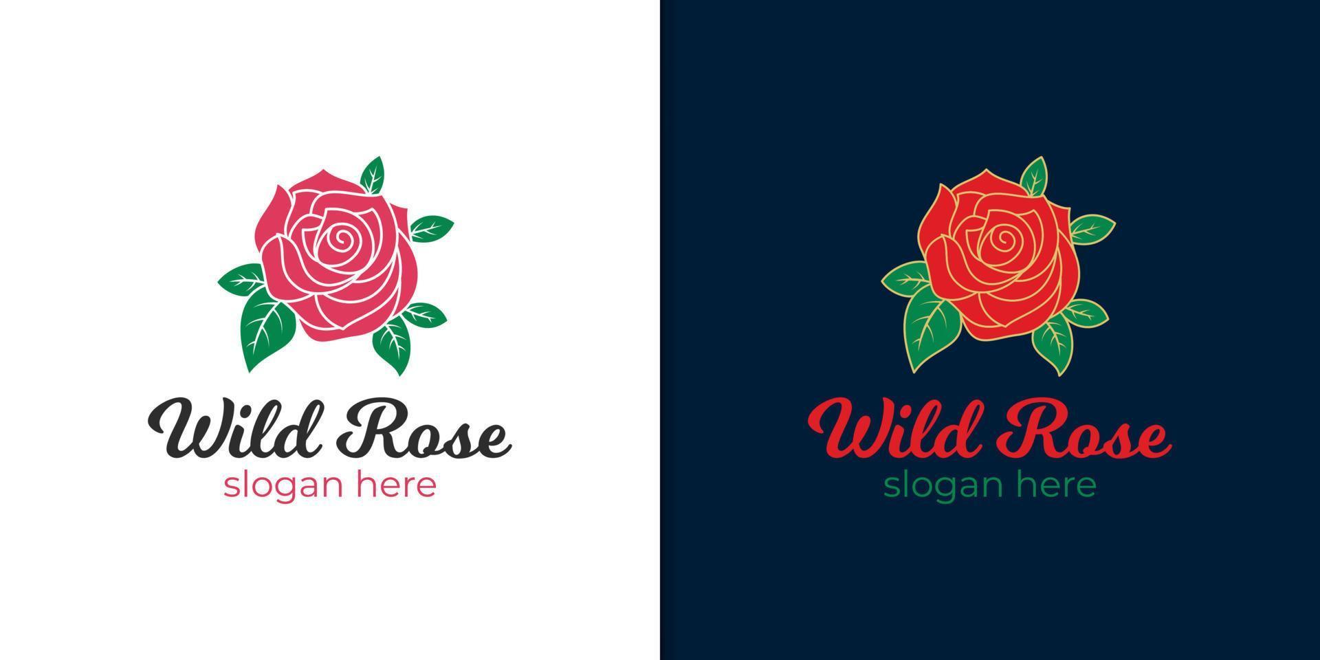 vacker röd ros blomma logotyp design för dekorativa, mode, element grafisk ikon, symbol vektor