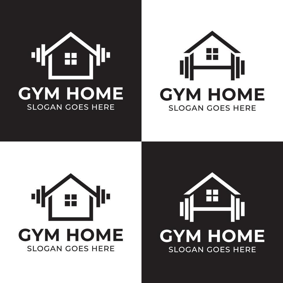 Fitnessgeräte Langhantel Shop für Personal Fitness mit Home Logo oder Markt für Workouts zu Hause vektor