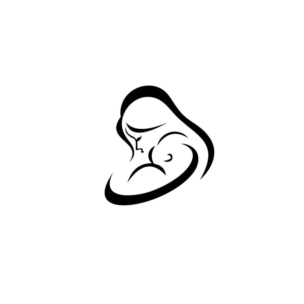 Logo der schwangeren Frau, Symbol für die Mutterpflege, Vektorillustration auf weißem Hintergrund vektor
