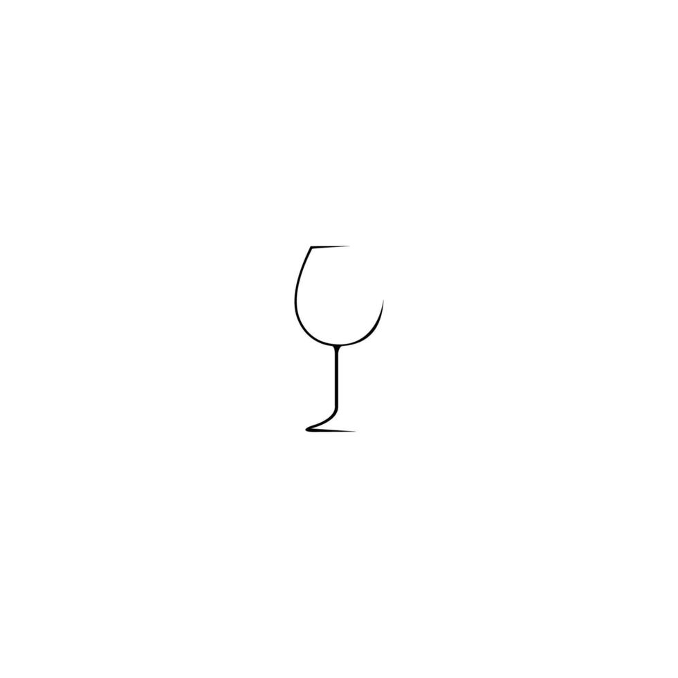 Symbolvorlage für die Weinglaslinie. flache trendillustrationsartillustration eines modernen logodesigns vektor