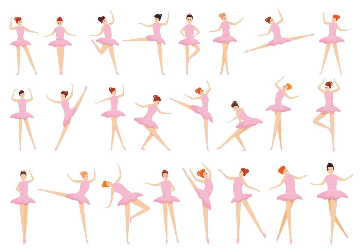 Ballett-Icons-Set, Cartoon-Stil vektor