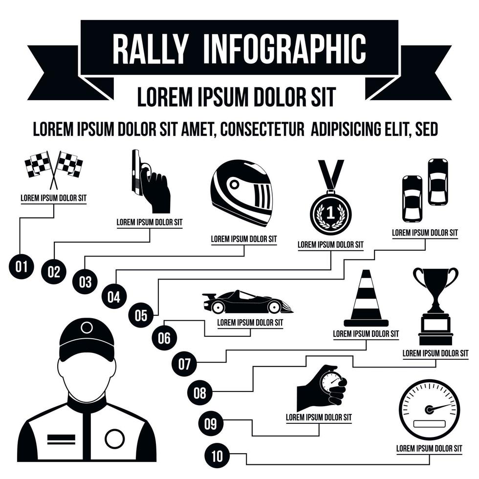 rally infographic, enkel stil vektor