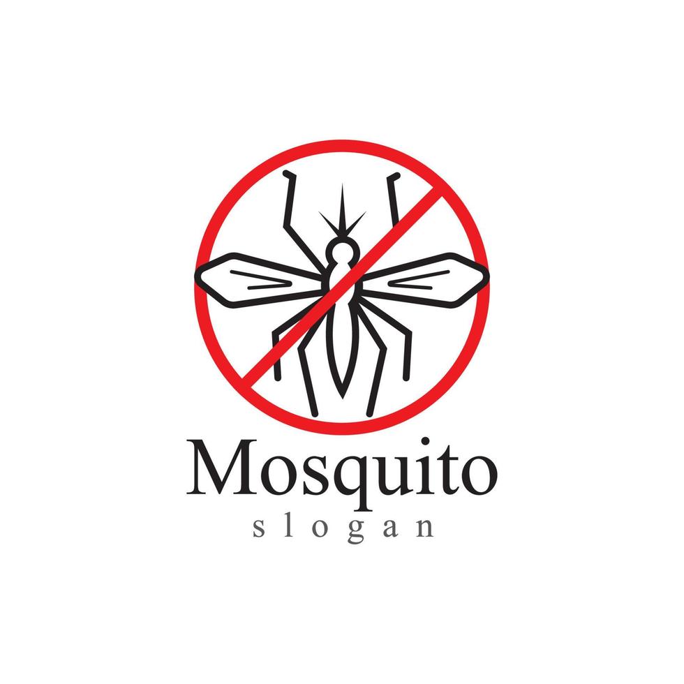 mygga insekt djur logotyp vektor illustration mall