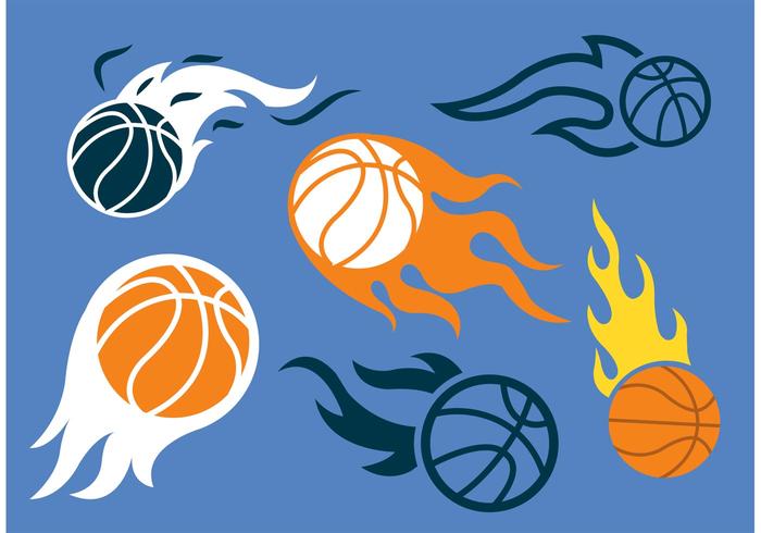 Basketball auf Feuer Vektor Pack