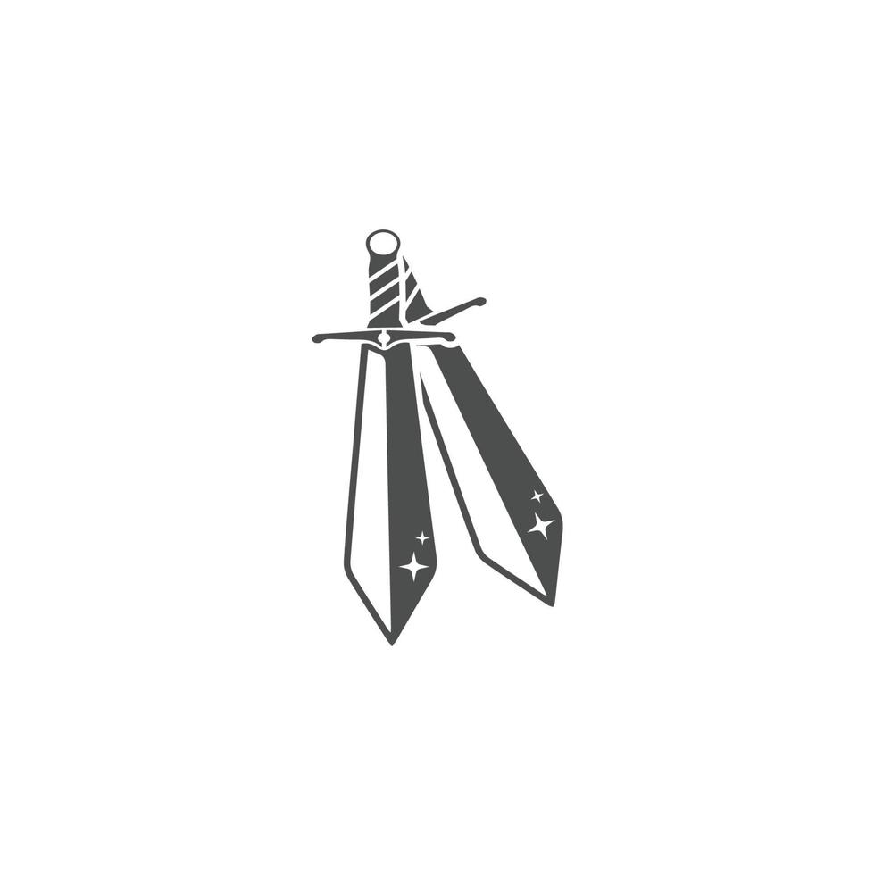 Schwert Waffe Vektor Logo Vorlage Illustration Design