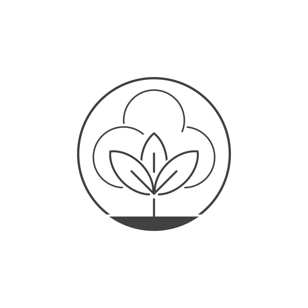 Schönheit Baumwolle Blume Vektor, einfache Ikone Baumwolle Blume Vorlage Symbol Natur vektor