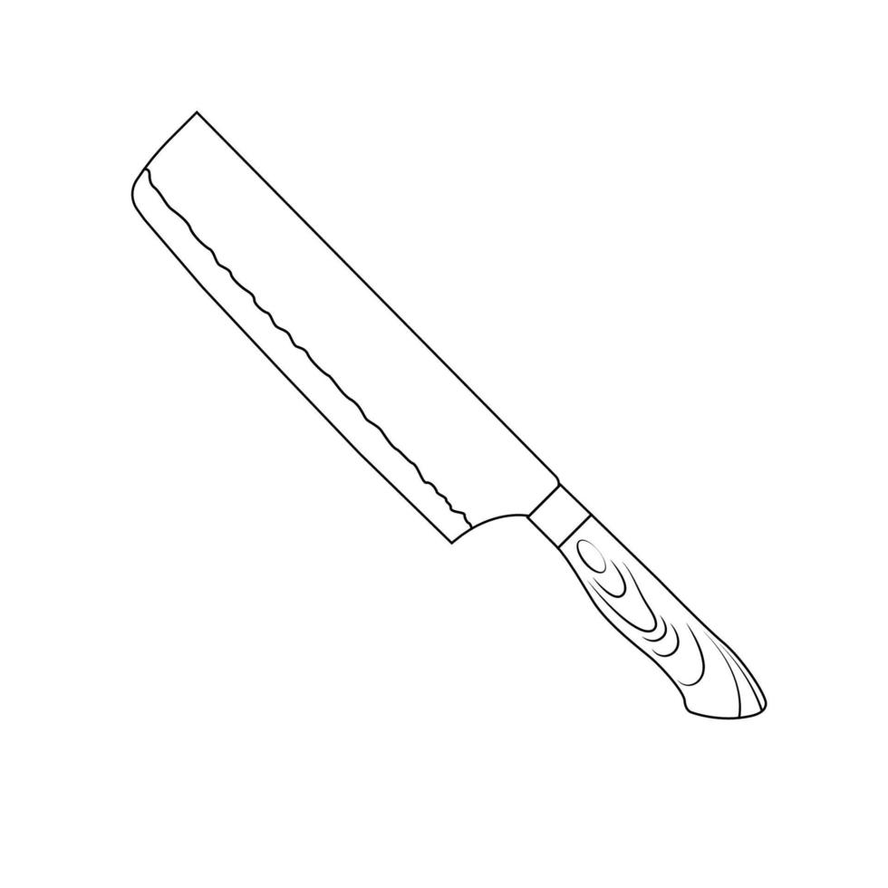 Messer-Umriss-Symbol-Darstellung auf weißem Hintergrund vektor