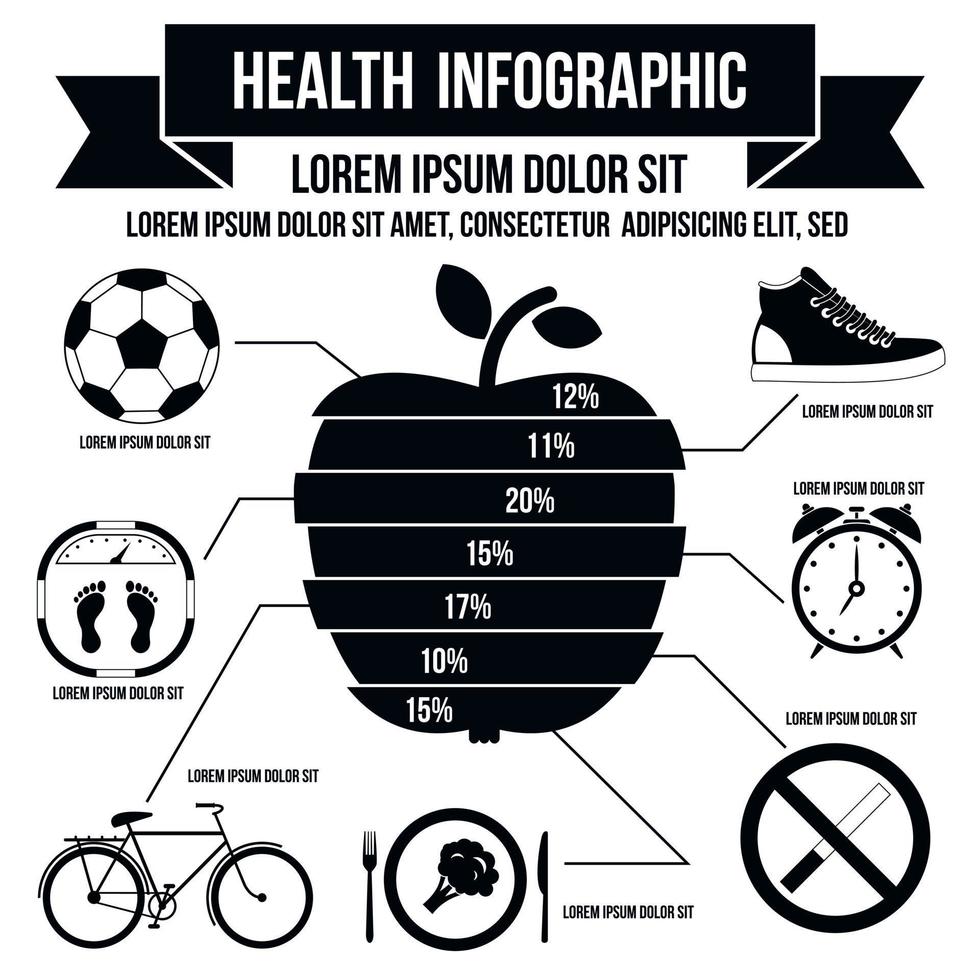 Gesundheitsinfografik, einfacher Stil vektor