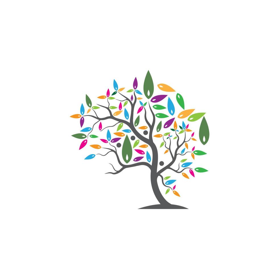 Baumvektor, handgezeichnet, Illustration der Designvorlage für Olivenbaumvektoren vektor