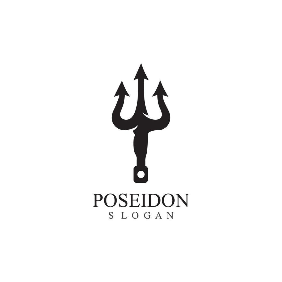 trident design vektor och poseidon ikon illustration mall
