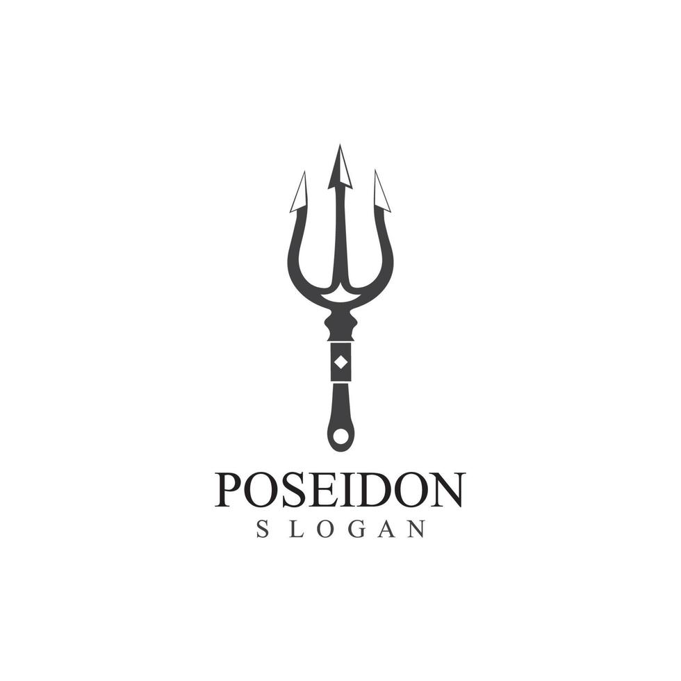 trident design vektor och poseidon ikon illustration mall