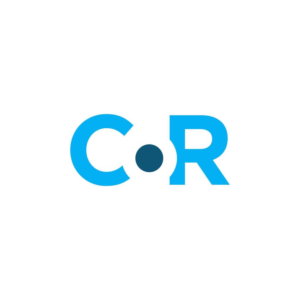 cr eller cor brev logotyp design vektor illustration.