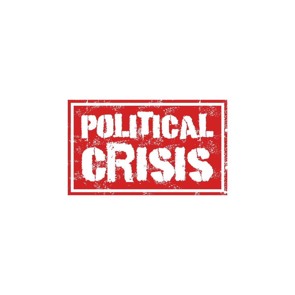 Textentwurfsvektor der politischen Krise lokalisiert auf weißem Hintergrund. vektor
