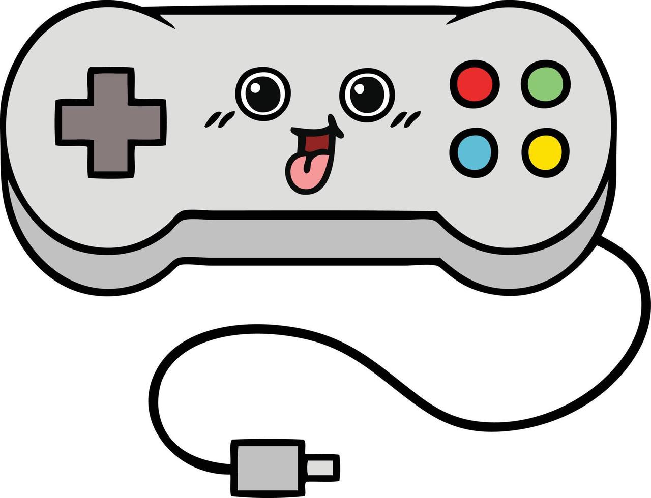 niedlicher Cartoon-Gamecontroller vektor