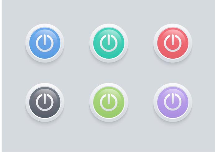 Gratis Vector Glossy On Off Button Set