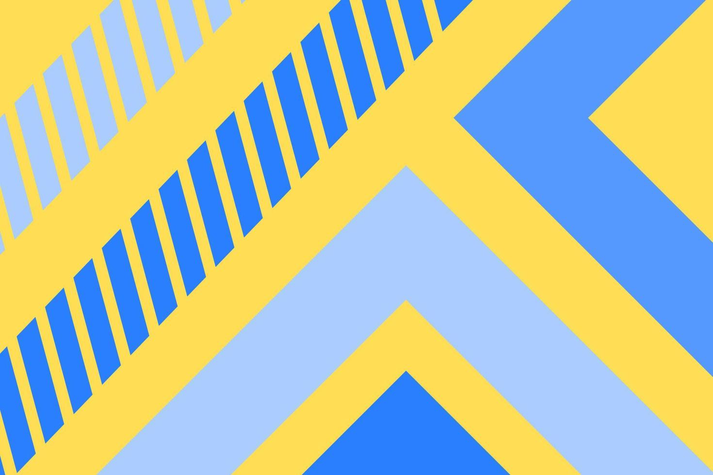 flacher hintergrund mit dreiecken und streifen in gelb und blau vektor