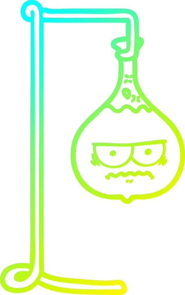 Kalte Gradientenlinie, die wütendes Cartoon-Wissenschaftsexperiment zeichnet vektor
