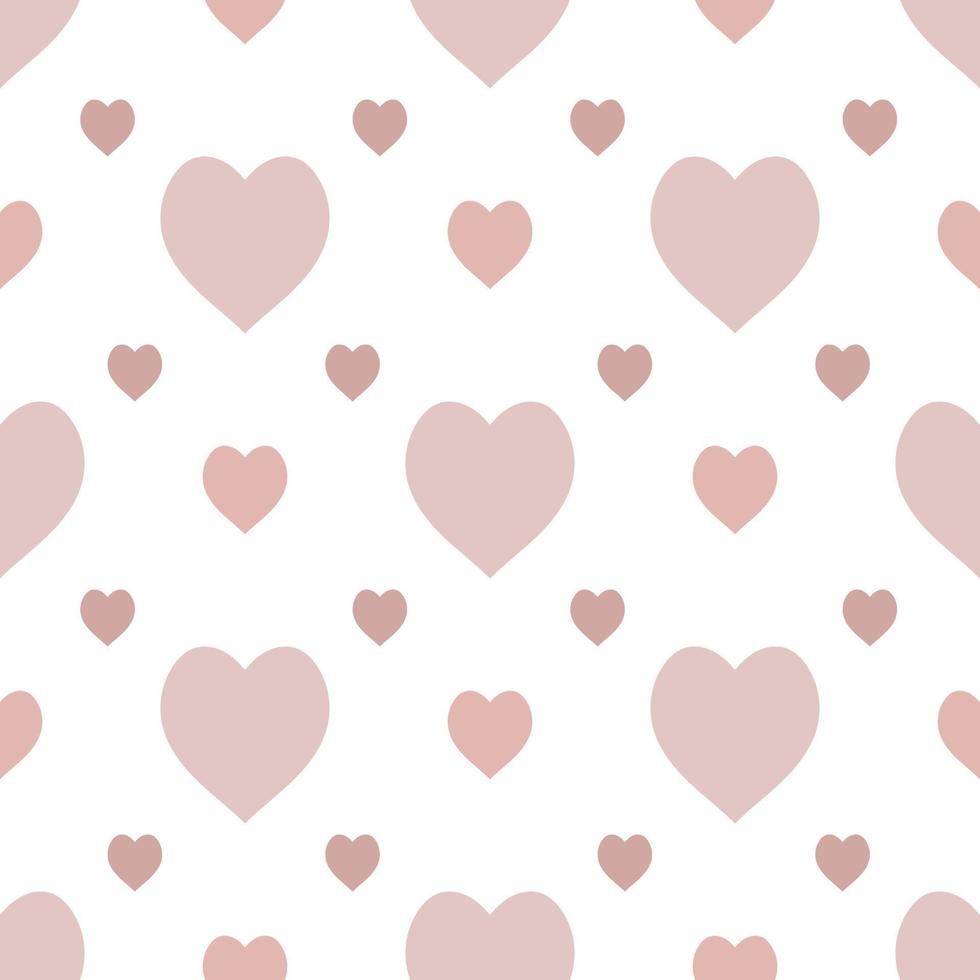 Nahtloses Muster in einfachen pastellrosa Herzen auf weißem Hintergrund für Stoff, Textil, Kleidung, Tischdecke und andere Dinge. Vektorbild. vektor