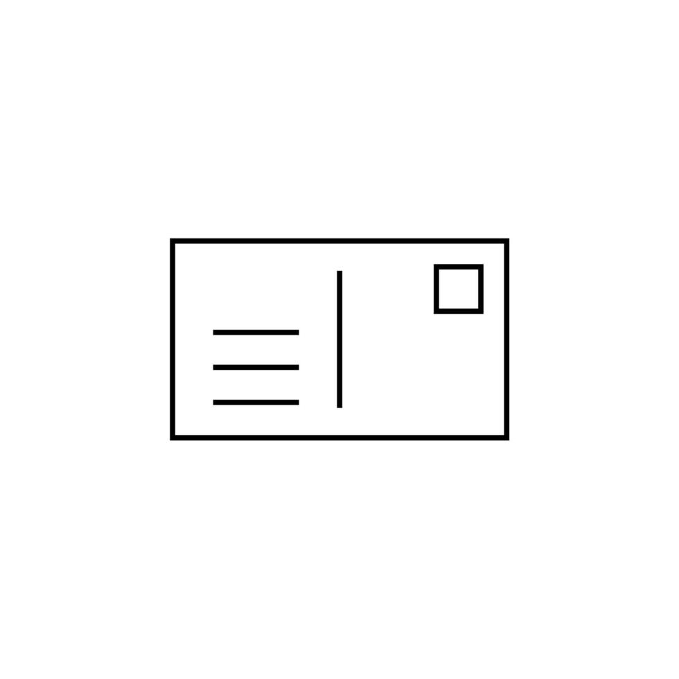 inlägg, brev, post, vykort tunn linje ikon vektor illustration logotyp mall. lämplig för många ändamål.