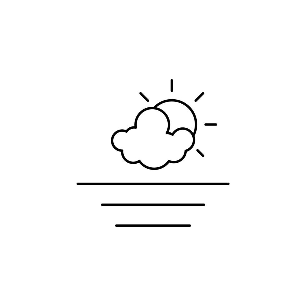 Sonnenaufgang, Sonnenuntergang, Sonne dünne Linie Symbol Vektor Illustration Logo Vorlage. für viele Zwecke geeignet.