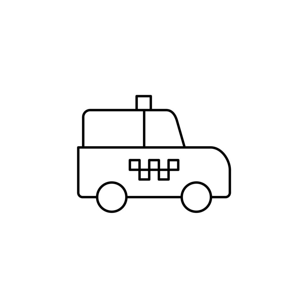 Taxi, Taxi, Reisen, Transport dünne Linie Symbol Vektor Illustration Logo Vorlage. für viele Zwecke geeignet.