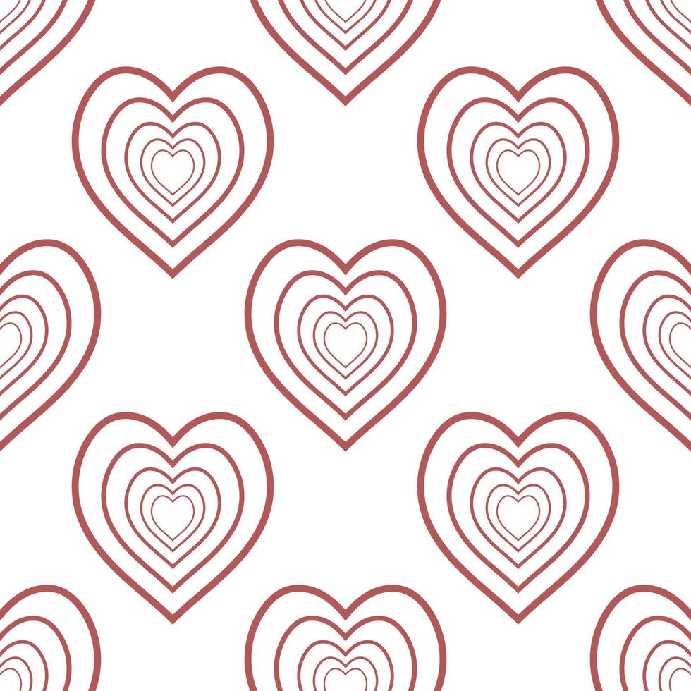 seamless mönster med stora positiva röda hjärtan på vit bakgrund för pläd, tyg, textil, kläder, bordsduk och andra saker. vektor bild.