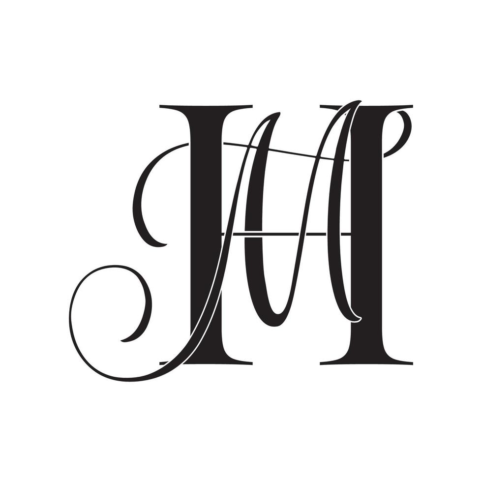 hm, mh, Monogramm-Logo. Kalligraphisches Signatursymbol. Hochzeitslogo Monogramm. modernes Monogrammsymbol. Paarlogo für die Hochzeit vektor