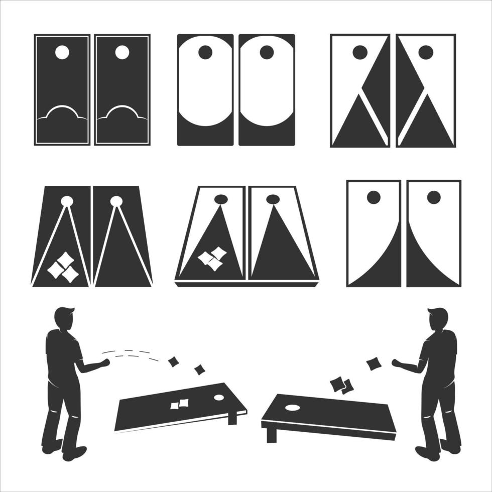 cornhole boards vektorer och clip art design, bästa samling med svart färg..