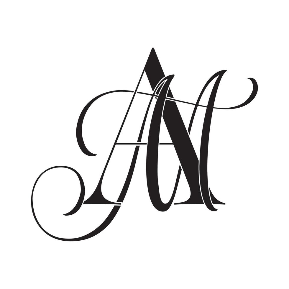 bin, ma, monogramm-logo. Kalligraphisches Signatursymbol. Hochzeitslogo-Monogramm. modernes Monogrammsymbol. Paarlogo für die Hochzeit vektor
