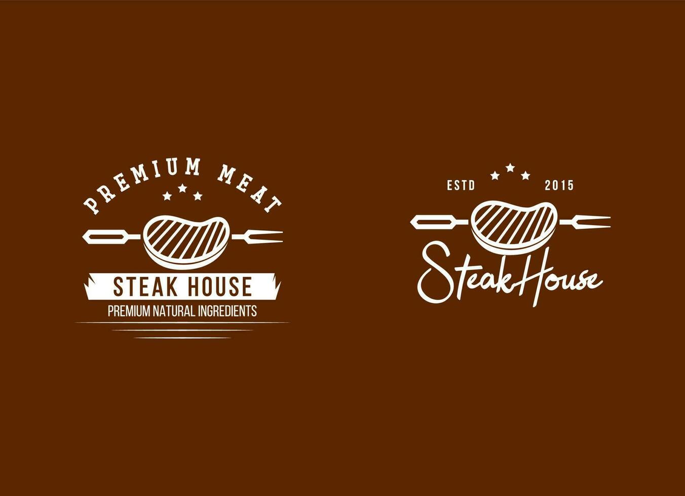 Premium-Steakhouse-Logo-Designvorlage vektor