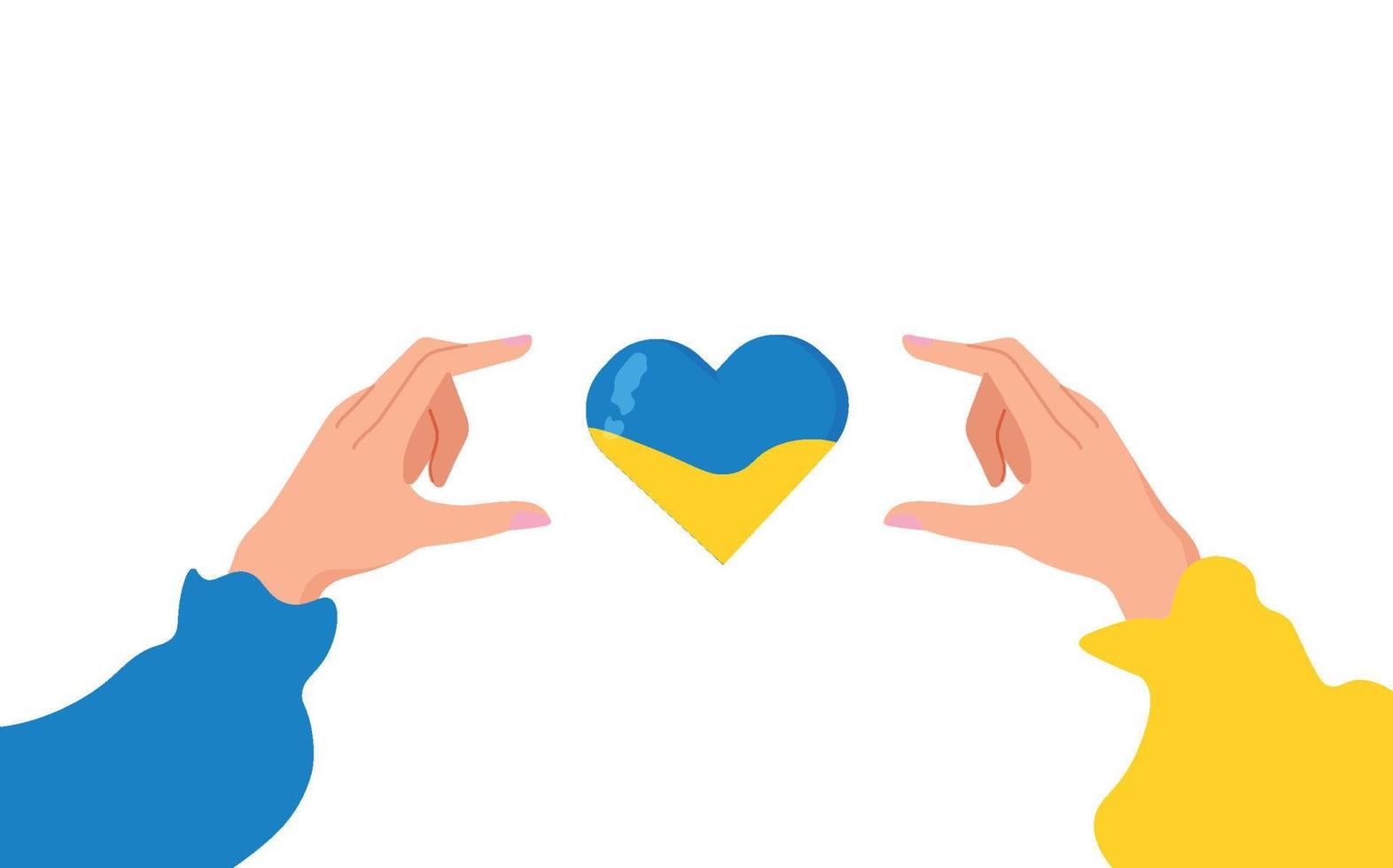 In der Ukraine gibt es keinen Krieg. fordern ein Ende des Krieges. Herz in Blau und Gelb. Vektor-Illustration vektor