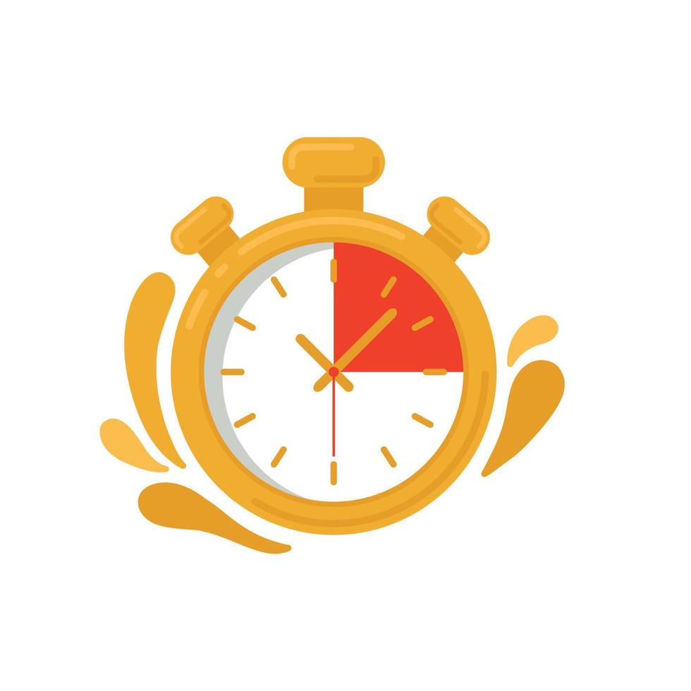 Fast-Time-Logo, Stop-Clock-Speed-Konzept, schnelle Lieferung, Express- und Eildienste, Fristen und Verzögerungen vektor