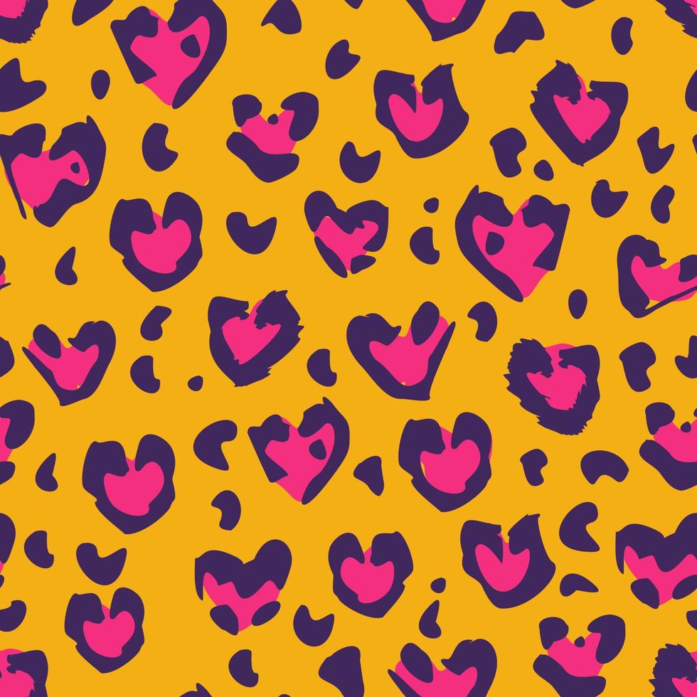 bakgrund sömlösa mönster tapet leopardtryck djupt gul rosa neon vektor