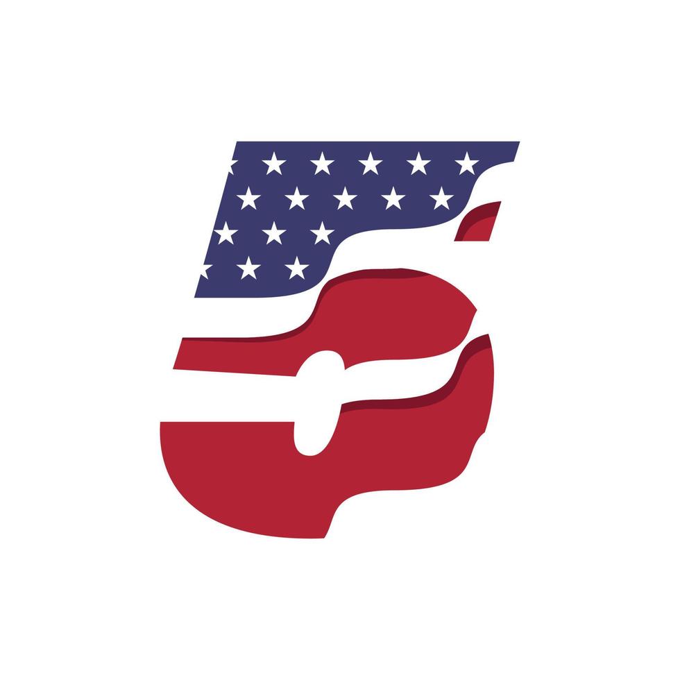 Amerikansk numerisk flagga 5 vektor