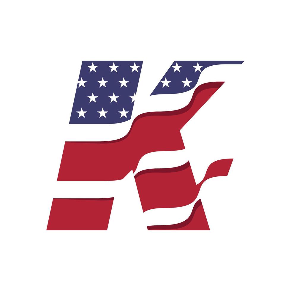 Flagge des amerikanischen Alphabets k vektor