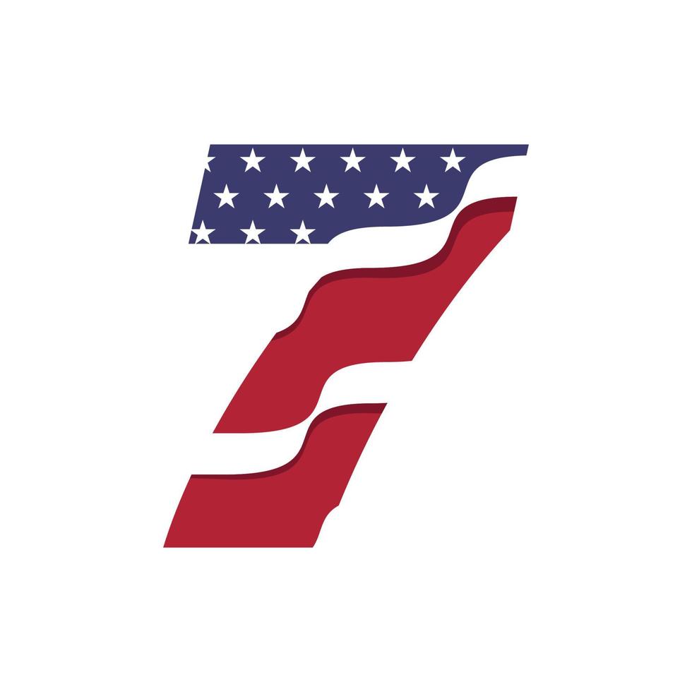 Amerikansk numerisk flagga 7 vektor