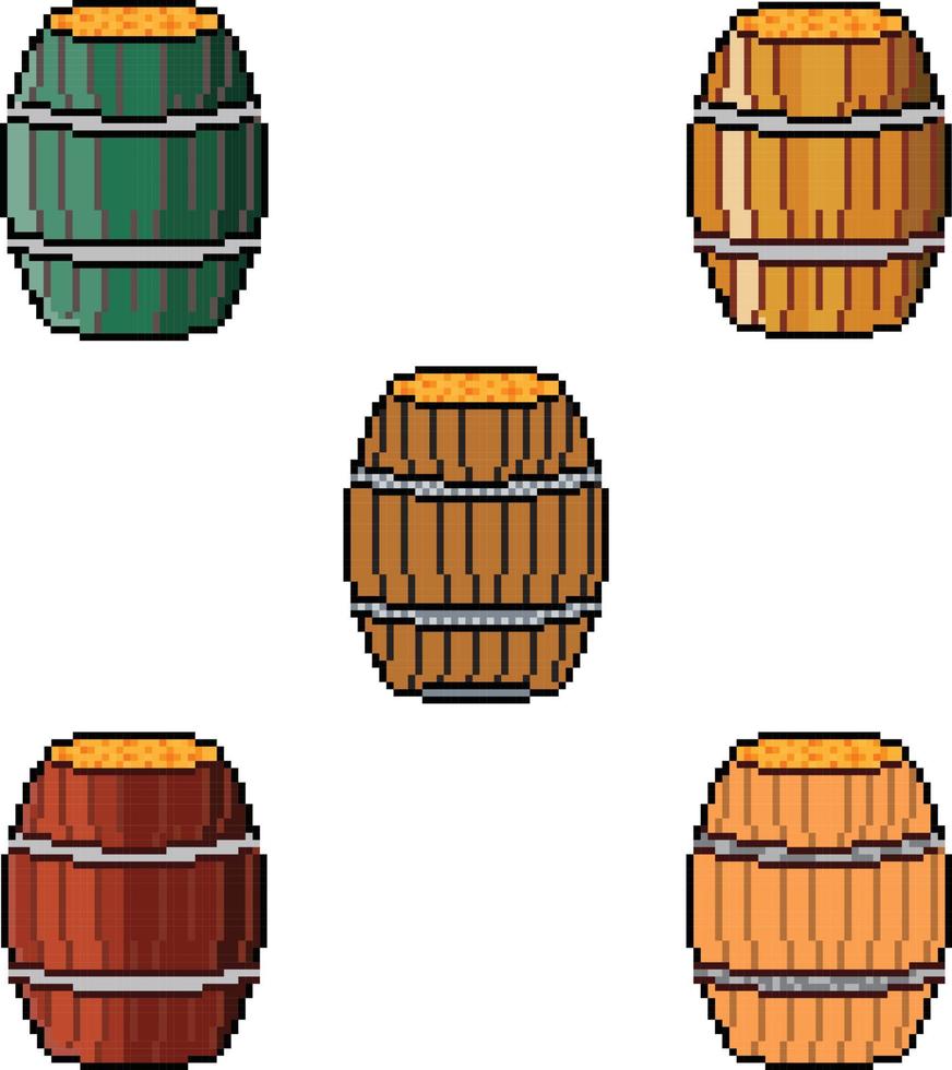 toxic barrel pixel art. ölfat pixelkonst vektor