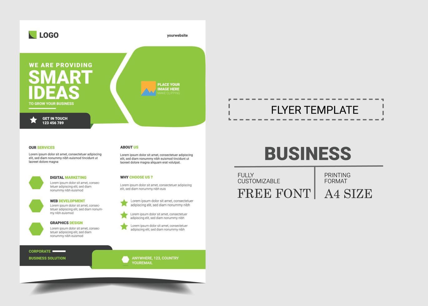 företagsföretag flyer digital marknadsföringsbyrå affisch broschyr broschyr omslagsdesign layout bakgrund vektor illustration mall i a4 storlek