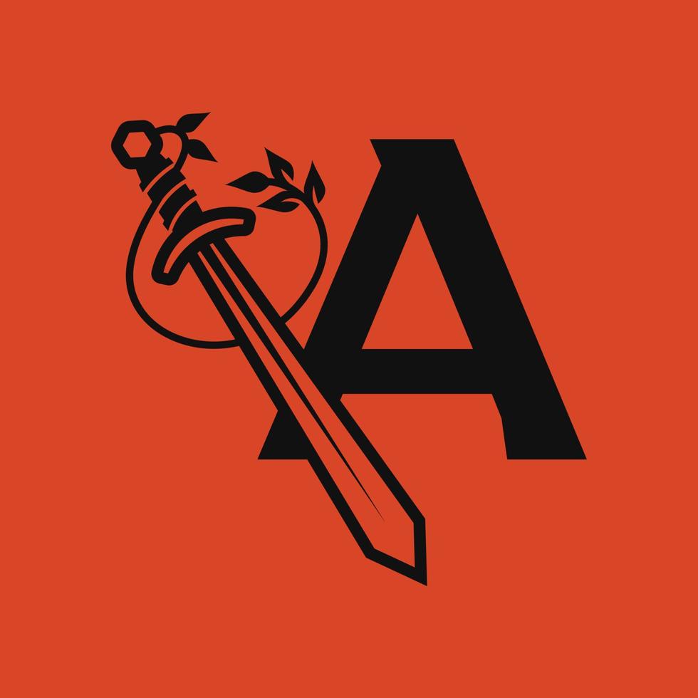 Schwertalphabet ein Logo vektor