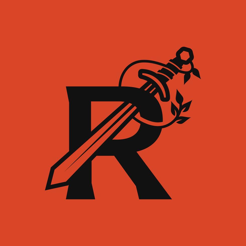 schwert alphabet r logo vektor