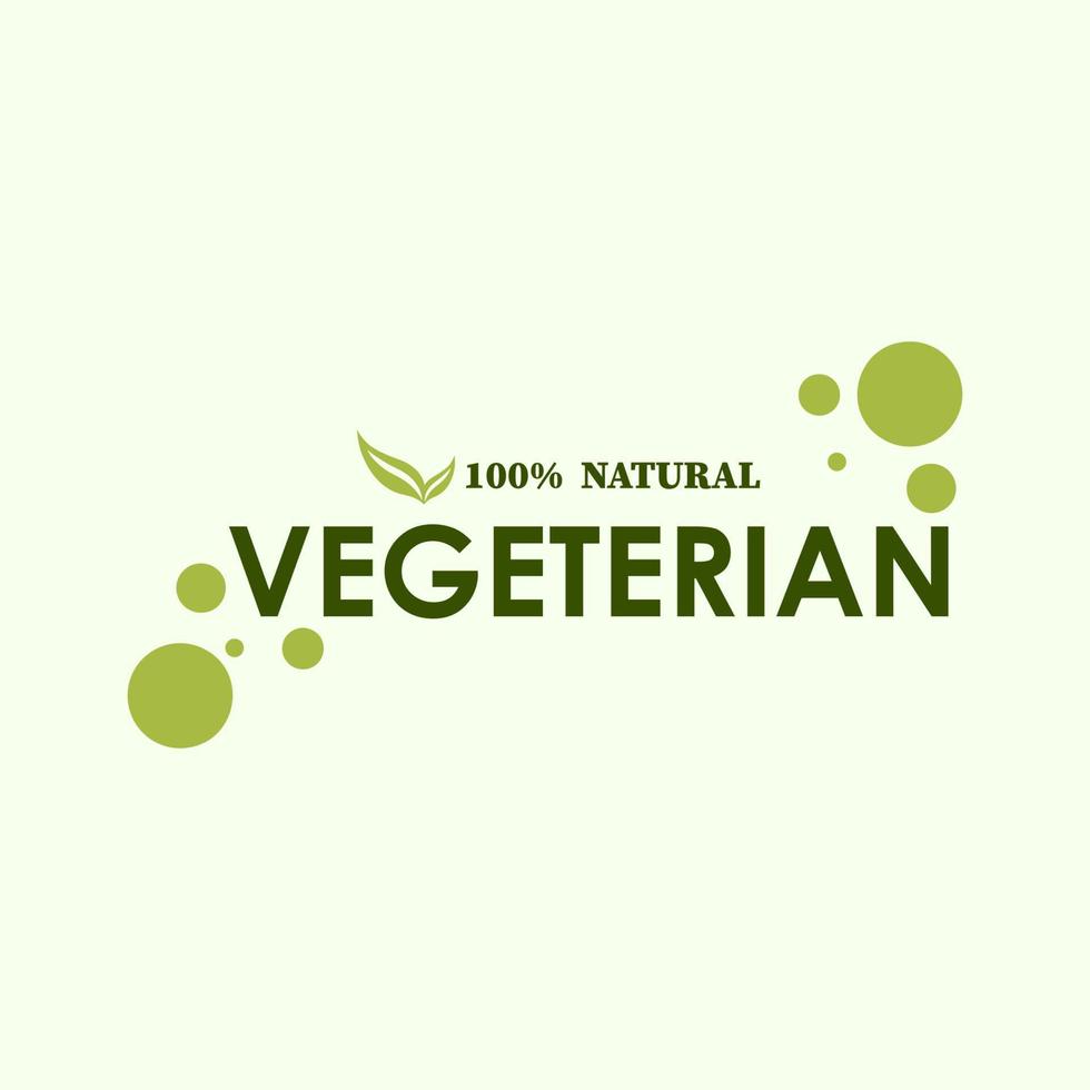 vegetarisk mat logotyp. gröna bokstäver. vektor stock illustration. minimalism. emblem för produkter