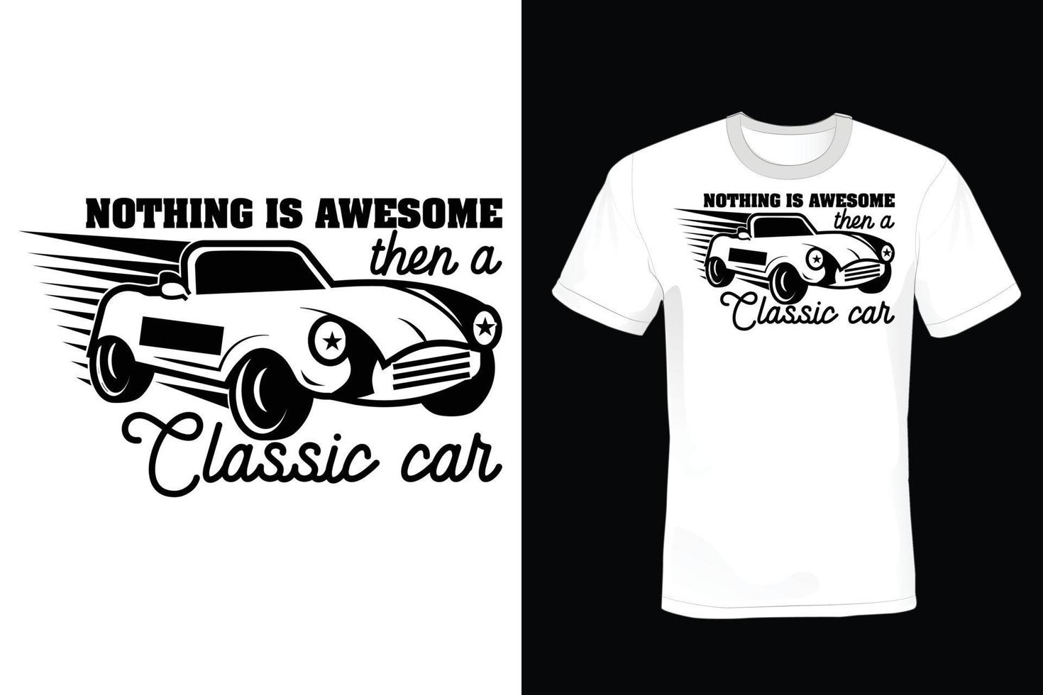 Auto-T-Shirt-Design, Vintage, Typografie vektor