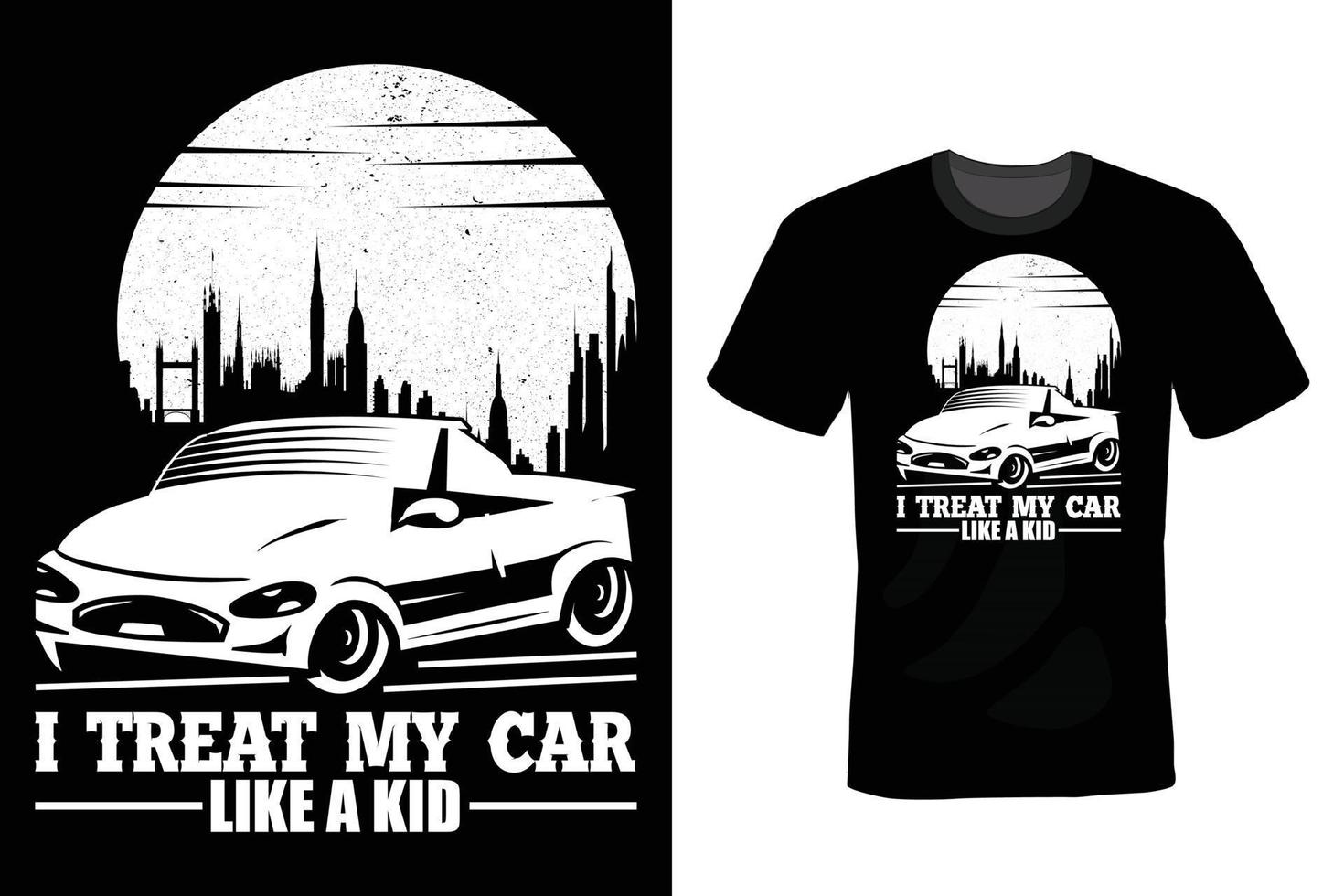 Auto-T-Shirt-Design, Vintage, Typografie vektor