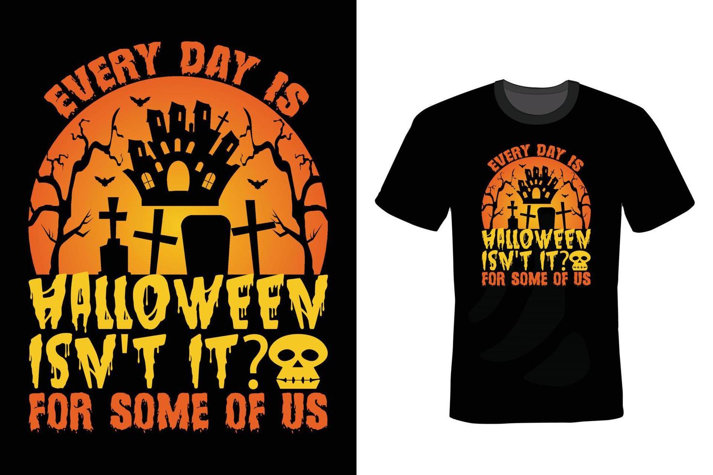 Halloween-T-Shirt-Design, Vintage, Typografie vektor